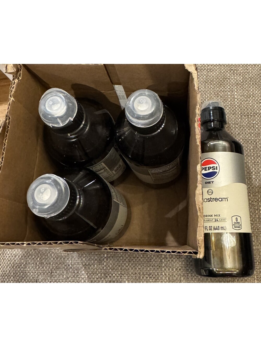 SodaStream Diet Pepsi Drink Mix 4 Pack Cola Syrup Sparkling Water Maker 10/26
